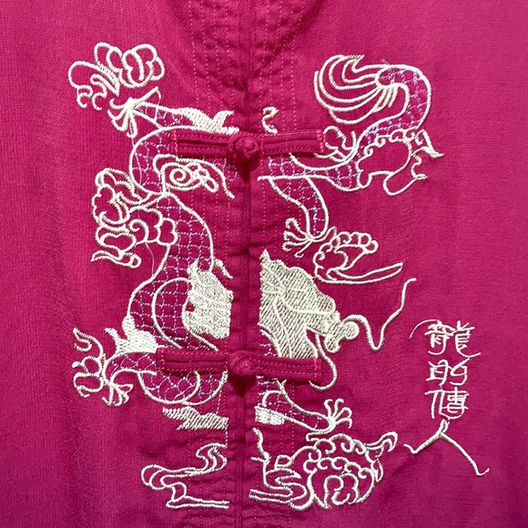 Quicksilver Chinese Red Shirt with Embroidered Gold Dragons. XXL. - Picture 3 of 5